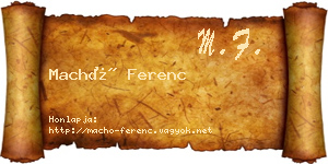 Machó Ferenc névjegykártya