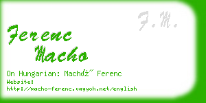 ferenc macho business card